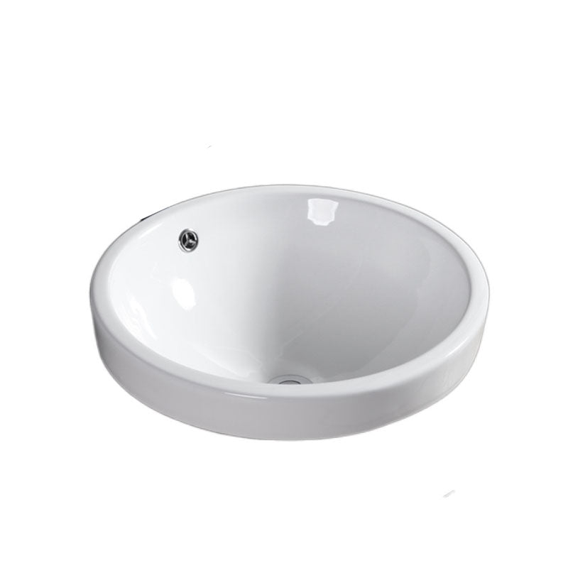 Contemporary Bathroom Sink with Overflow Porcelain Round Vessel Bathroom Sink Only Clearhalo 'Bathroom Remodel & Bathroom Fixtures' 'Bathroom Sinks & Faucet Components' 'Bathroom Sinks' 'bathroom_sink' 'Home Improvement' 'home_improvement' 'home_improvement_bathroom_sink' 7195994