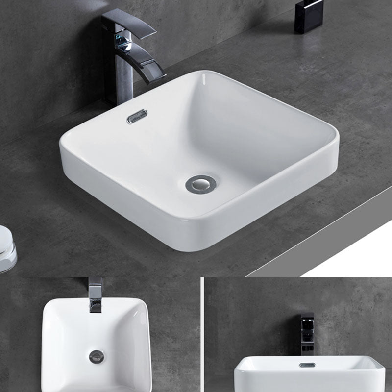 Contemporary Bathroom Sink with Overflow Porcelain Round Vessel Bathroom Sink Only Clearhalo 'Bathroom Remodel & Bathroom Fixtures' 'Bathroom Sinks & Faucet Components' 'Bathroom Sinks' 'bathroom_sink' 'Home Improvement' 'home_improvement' 'home_improvement_bathroom_sink' 7195996