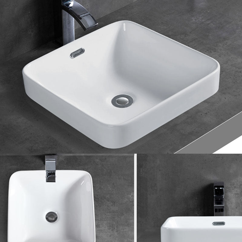 Contemporary Bathroom Sink with Overflow Porcelain Round Vessel Bathroom Sink Only Clearhalo 'Bathroom Remodel & Bathroom Fixtures' 'Bathroom Sinks & Faucet Components' 'Bathroom Sinks' 'bathroom_sink' 'Home Improvement' 'home_improvement' 'home_improvement_bathroom_sink' 7196000