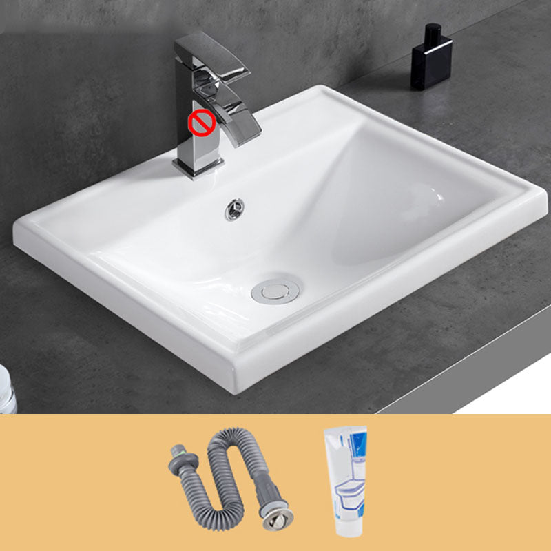 Contemporary Bathroom Sink with Overflow Porcelain Round Vessel Bathroom Sink Only 20"L x 16"W x 6"H Clearhalo 'Bathroom Remodel & Bathroom Fixtures' 'Bathroom Sinks & Faucet Components' 'Bathroom Sinks' 'bathroom_sink' 'Home Improvement' 'home_improvement' 'home_improvement_bathroom_sink' 7196004