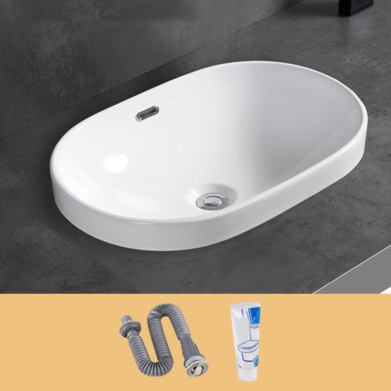 Contemporary Bathroom Sink with Overflow Porcelain Round Vessel Bathroom Sink Only 23"L x 16"W x 7"H Clearhalo 'Bathroom Remodel & Bathroom Fixtures' 'Bathroom Sinks & Faucet Components' 'Bathroom Sinks' 'bathroom_sink' 'Home Improvement' 'home_improvement' 'home_improvement_bathroom_sink' 7196006