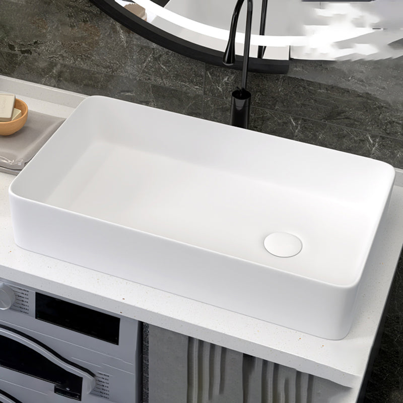 Modern Style Trough Bathroom Sink Rectangle Ceramic Trough Bathroom Sink in White Clearhalo 'Bathroom Remodel & Bathroom Fixtures' 'Bathroom Sinks & Faucet Components' 'Bathroom Sinks' 'bathroom_sink' 'Home Improvement' 'home_improvement' 'home_improvement_bathroom_sink' 7196099