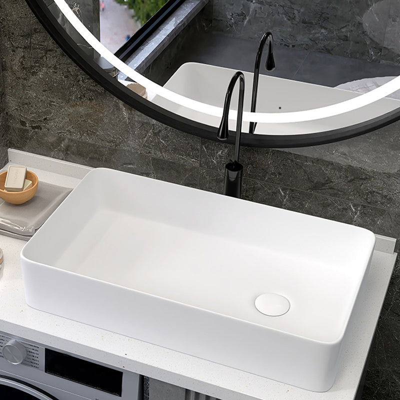 Modern Style Trough Bathroom Sink Rectangle Ceramic Trough Bathroom Sink in White Clearhalo 'Bathroom Remodel & Bathroom Fixtures' 'Bathroom Sinks & Faucet Components' 'Bathroom Sinks' 'bathroom_sink' 'Home Improvement' 'home_improvement' 'home_improvement_bathroom_sink' 7196104