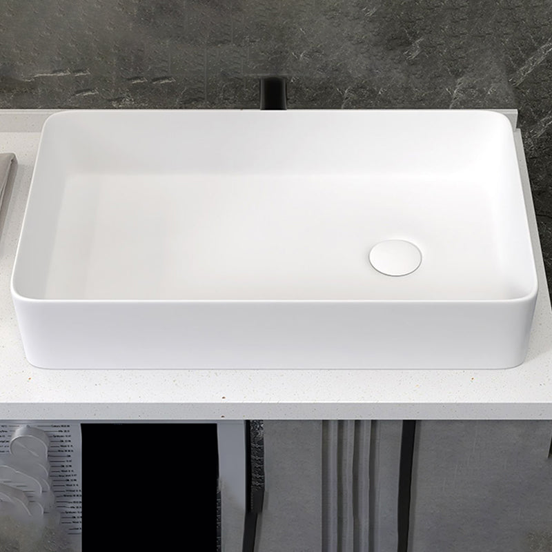 Modern Style Trough Bathroom Sink Rectangle Ceramic Trough Bathroom Sink in White Clearhalo 'Bathroom Remodel & Bathroom Fixtures' 'Bathroom Sinks & Faucet Components' 'Bathroom Sinks' 'bathroom_sink' 'Home Improvement' 'home_improvement' 'home_improvement_bathroom_sink' 7196105