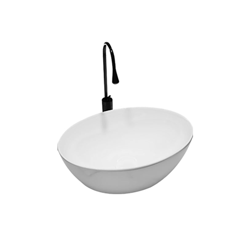 Modern Style Vessel Bathroom Sink Round Ceramic Vessel Bathroom Sink in White Clearhalo 'Bathroom Remodel & Bathroom Fixtures' 'Bathroom Sinks & Faucet Components' 'Bathroom Sinks' 'bathroom_sink' 'Home Improvement' 'home_improvement' 'home_improvement_bathroom_sink' 7196129