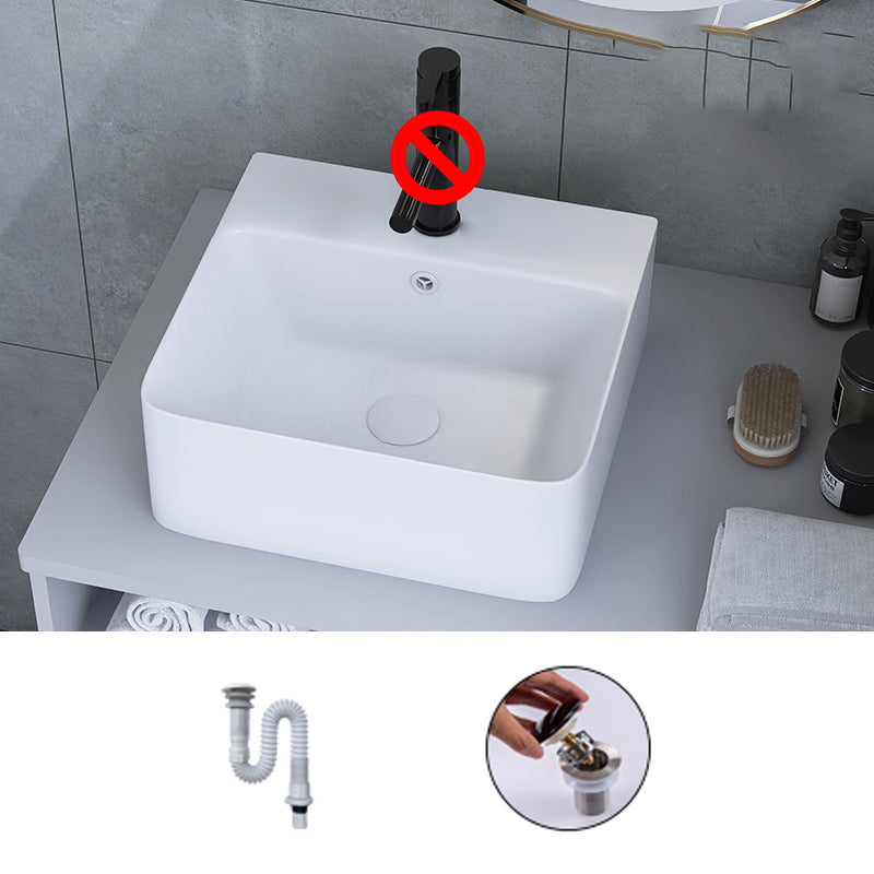 White Trough Bathroom Sink Rectangle Ceramic Trough Bathroom Sink 15.7"L x 16.5"W x 6.1"H Unavailiable Sink Clearhalo 'Bathroom Remodel & Bathroom Fixtures' 'Bathroom Sinks & Faucet Components' 'Bathroom Sinks' 'bathroom_sink' 'Home Improvement' 'home_improvement' 'home_improvement_bathroom_sink' 7196156