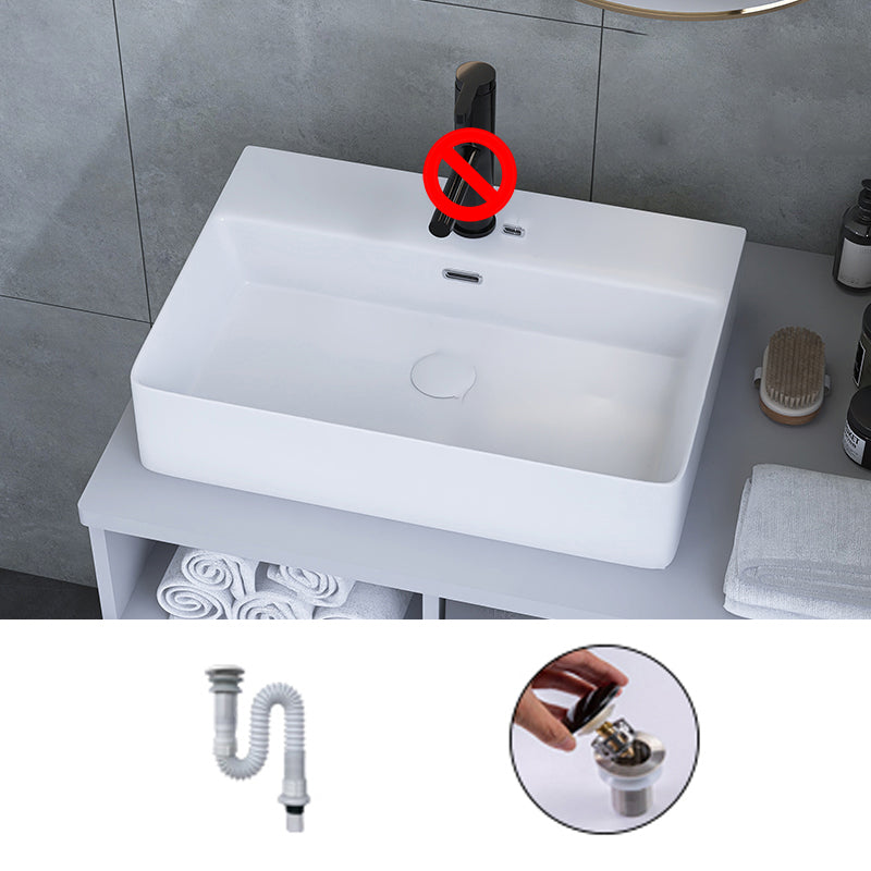 White Trough Bathroom Sink Rectangle Ceramic Trough Bathroom Sink 24"L x 17"W x 5"H Unavailiable Sink Clearhalo 'Bathroom Remodel & Bathroom Fixtures' 'Bathroom Sinks & Faucet Components' 'Bathroom Sinks' 'bathroom_sink' 'Home Improvement' 'home_improvement' 'home_improvement_bathroom_sink' 7196171