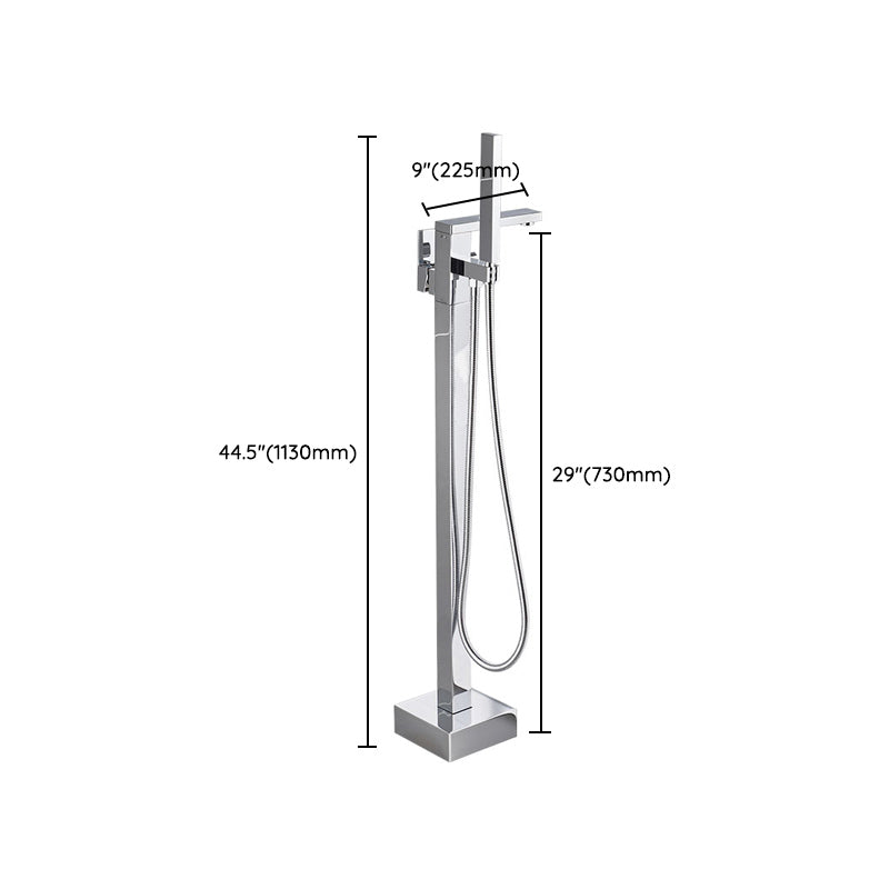 Floor Mounted Freestanding Tub Filler Metal High Arc Freestanding Bathtub Faucet Clearhalo 'Bathroom Remodel & Bathroom Fixtures' 'Bathtub Faucets' 'bathtub_faucets' 'Home Improvement' 'home_improvement' 'home_improvement_bathtub_faucets' 7196473