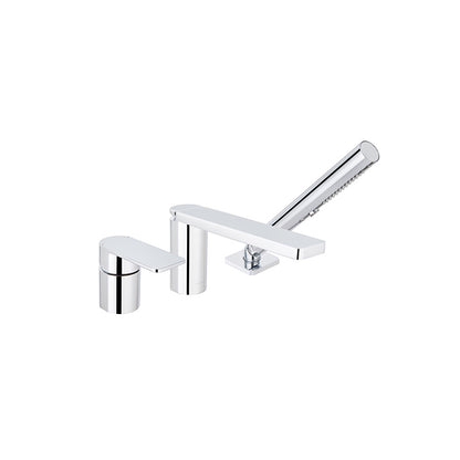 Modern Deck Mounted Roman Tub Faucet Bronze Low Arc Roman Tub Faucet Set 3 Hole Faucets Clearhalo 'Bathroom Remodel & Bathroom Fixtures' 'Bathtub Faucets' 'bathtub_faucets' 'Home Improvement' 'home_improvement' 'home_improvement_bathtub_faucets' 7196518