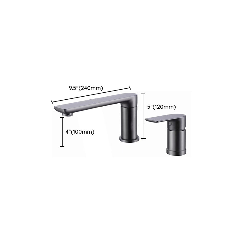 Modern Swivel Bath Faucet Solid Color Deck-Mount Bathroom Faucet Clearhalo 'Bathroom Remodel & Bathroom Fixtures' 'Bathtub Faucets' 'bathtub_faucets' 'Home Improvement' 'home_improvement' 'home_improvement_bathtub_faucets' 7196677