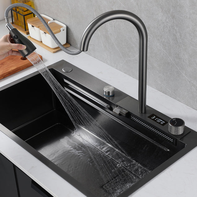 Contemporary Stainless Steel Undermount Kitchen Sink Single Bowl Kitchen Bar Sink Clearhalo 'Home Improvement' 'home_improvement' 'home_improvement_kitchen_sinks' 'Kitchen Remodel & Kitchen Fixtures' 'Kitchen Sinks & Faucet Components' 'Kitchen Sinks' 'kitchen_sinks' 7196868