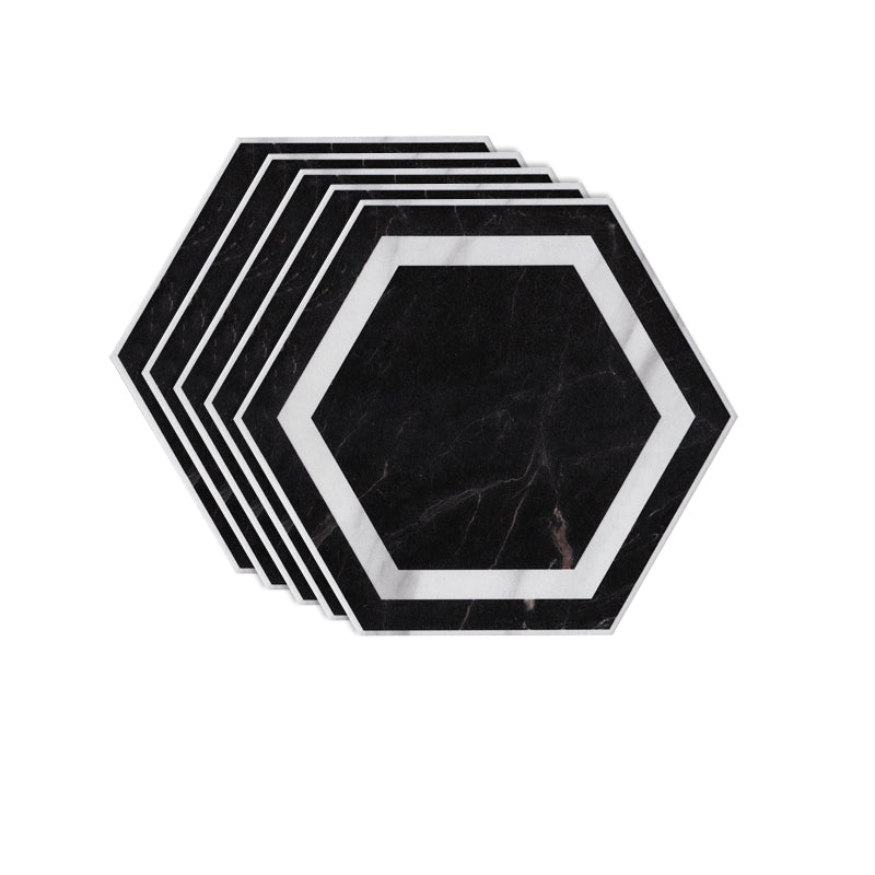 Hexagon Floor and Wall Tile Singular Tile Porcelain Floor and Wall Tile Black Clearhalo 'Floor Tiles & Wall Tiles' 'floor_tiles_wall_tiles' 'Flooring 'Home Improvement' 'home_improvement' 'home_improvement_floor_tiles_wall_tiles' Walls and Ceiling' 7196997