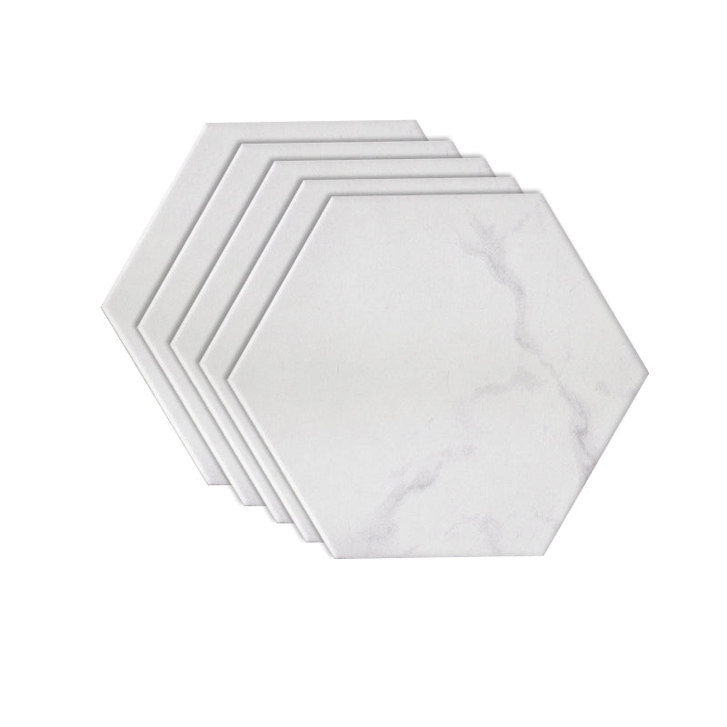 Hexagon Floor and Wall Tile Singular Tile Porcelain Floor and Wall Tile White Clearhalo 'Floor Tiles & Wall Tiles' 'floor_tiles_wall_tiles' 'Flooring 'Home Improvement' 'home_improvement' 'home_improvement_floor_tiles_wall_tiles' Walls and Ceiling' 7196999