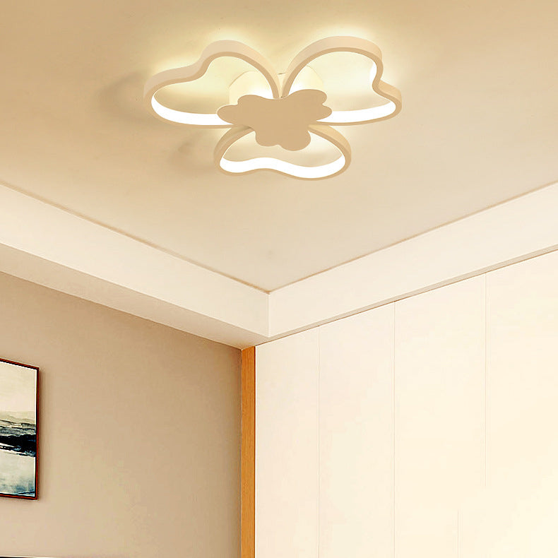 Kids Blossom Shape Ceiling Mount Light Acrylic Eye-Caring LED Ceiling Lamp in White for Foyer Clearhalo 'Ceiling Lights' 'Close To Ceiling Lights' 'Close to ceiling' 'Glass shade' 'Glass' 'Pendant Lights' 'Semi-flushmount' Lighting' 71975