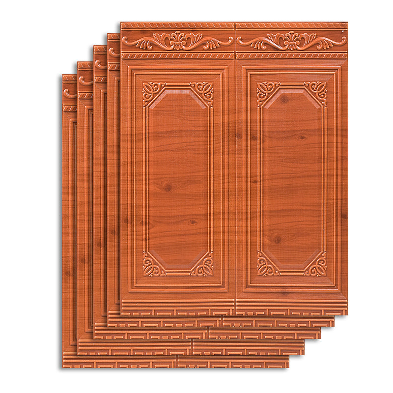 Contemporary Wall Paneling Waterproof Wall Paneling with Wood Look Red Wood 10-Piece Set Clearhalo 'Flooring 'Home Improvement' 'home_improvement' 'home_improvement_wall_paneling' 'Wall Paneling' 'wall_paneling' 'Walls & Ceilings' Walls and Ceiling' 7197697