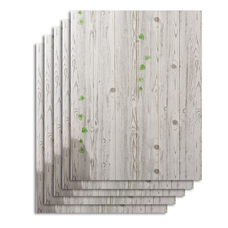 Contemporary Wall Paneling Waterproof Wall Paneling with Wood Look White/ Green 10-Piece Set Clearhalo 'Flooring 'Home Improvement' 'home_improvement' 'home_improvement_wall_paneling' 'Wall Paneling' 'wall_paneling' 'Walls & Ceilings' Walls and Ceiling' 7197706