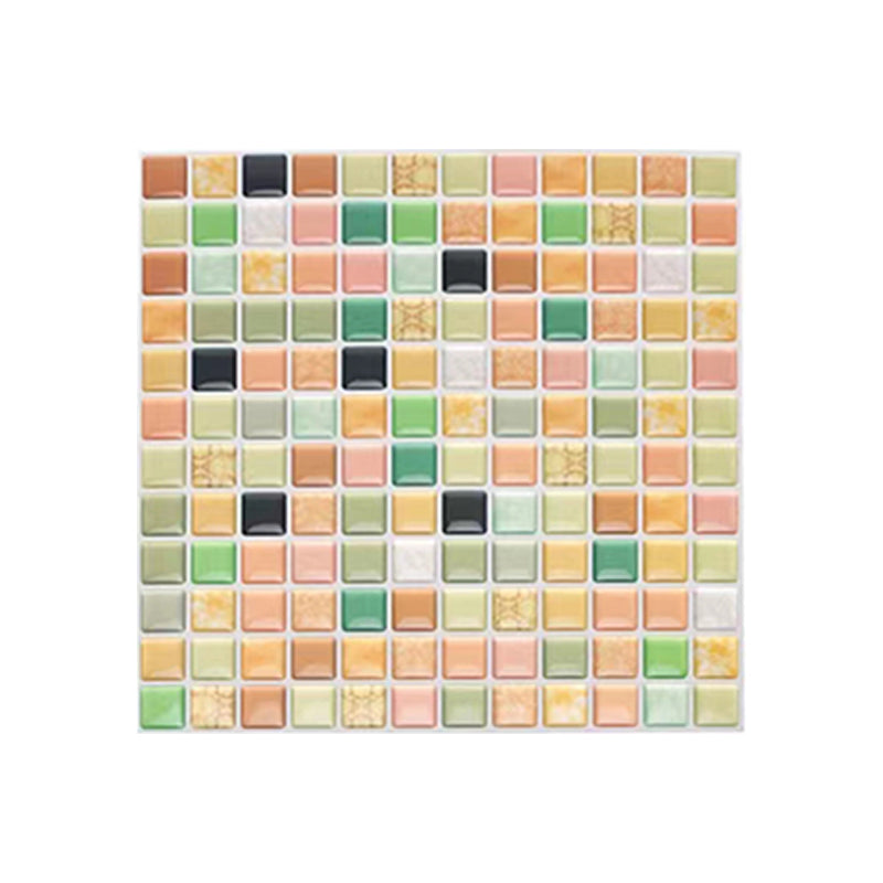 Plastic Peel & Stick Mosaic Tile Waterproof Peel & Stick Mosaic Tile with Square Shape Yellow-Green Clearhalo 'Flooring 'Home Improvement' 'home_improvement' 'home_improvement_peel_stick_blacksplash' 'Peel & Stick Backsplash Tile' 'peel_stick_blacksplash' 'Walls & Ceilings' Walls and Ceiling' 7197890