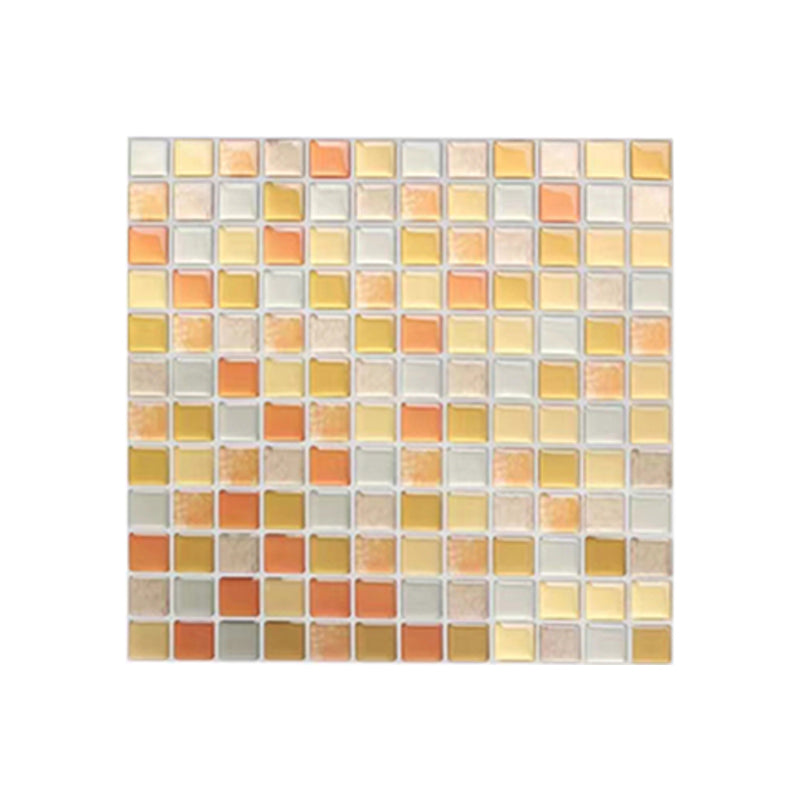 Plastic Peel & Stick Mosaic Tile Waterproof Peel & Stick Mosaic Tile with Square Shape Yellow Clearhalo 'Flooring 'Home Improvement' 'home_improvement' 'home_improvement_peel_stick_blacksplash' 'Peel & Stick Backsplash Tile' 'peel_stick_blacksplash' 'Walls & Ceilings' Walls and Ceiling' 7197897