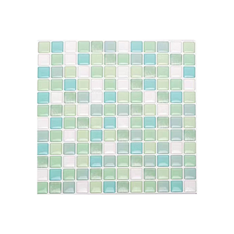 Plastic Peel & Stick Mosaic Tile Waterproof Peel & Stick Mosaic Tile with Square Shape Green Clearhalo 'Flooring 'Home Improvement' 'home_improvement' 'home_improvement_peel_stick_blacksplash' 'Peel & Stick Backsplash Tile' 'peel_stick_blacksplash' 'Walls & Ceilings' Walls and Ceiling' 7197899