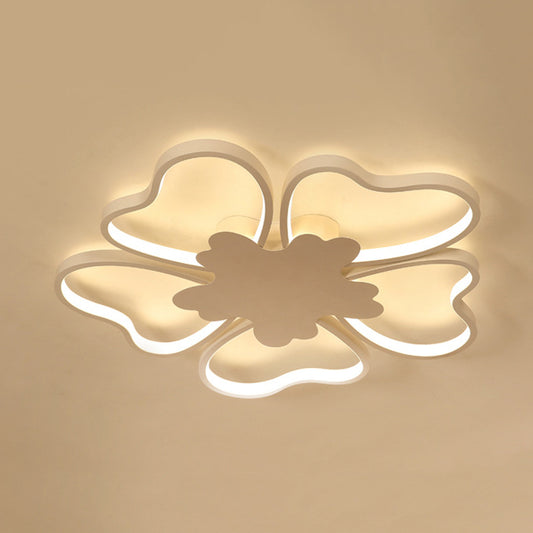 Kids Blossom Shape Ceiling Mount Light Acrylic Eye-Caring LED Ceiling Lamp in White for Foyer Clearhalo 'Ceiling Lights' 'Close To Ceiling Lights' 'Close to ceiling' 'Glass shade' 'Glass' 'Pendant Lights' 'Semi-flushmount' Lighting' 71978