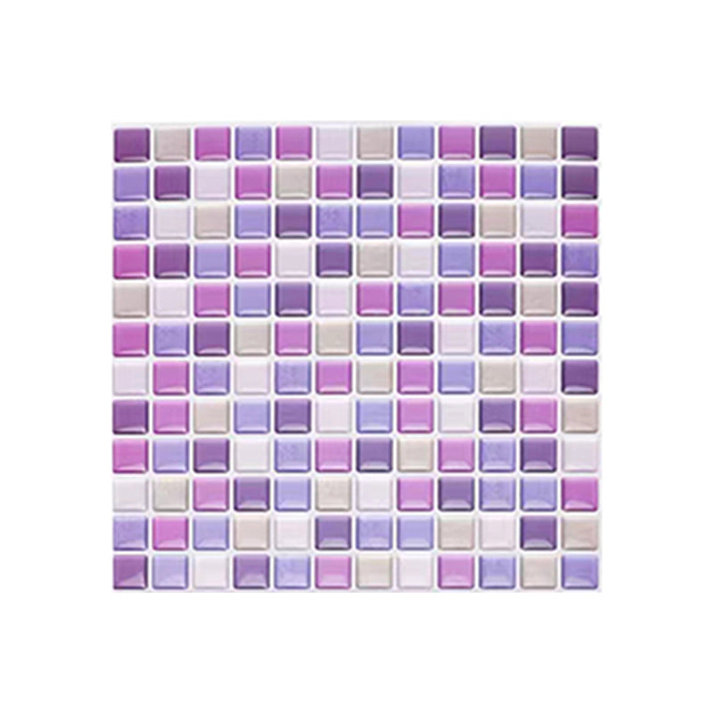 Plastic Peel & Stick Mosaic Tile Waterproof Peel & Stick Mosaic Tile with Square Shape Purple Clearhalo 'Flooring 'Home Improvement' 'home_improvement' 'home_improvement_peel_stick_blacksplash' 'Peel & Stick Backsplash Tile' 'peel_stick_blacksplash' 'Walls & Ceilings' Walls and Ceiling' 7197903