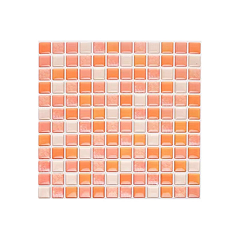 Plastic Peel & Stick Mosaic Tile Waterproof Peel & Stick Mosaic Tile with Square Shape Orange Clearhalo 'Flooring 'Home Improvement' 'home_improvement' 'home_improvement_peel_stick_blacksplash' 'Peel & Stick Backsplash Tile' 'peel_stick_blacksplash' 'Walls & Ceilings' Walls and Ceiling' 7197907