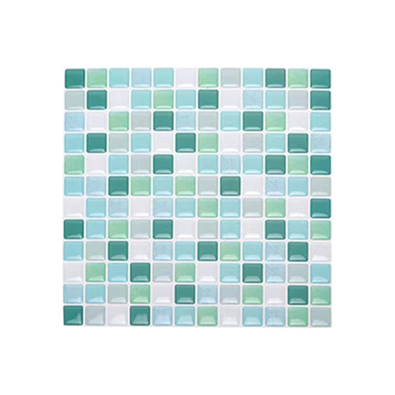 Plastic Peel & Stick Mosaic Tile Waterproof Peel & Stick Mosaic Tile with Square Shape Aqua Clearhalo 'Flooring 'Home Improvement' 'home_improvement' 'home_improvement_peel_stick_blacksplash' 'Peel & Stick Backsplash Tile' 'peel_stick_blacksplash' 'Walls & Ceilings' Walls and Ceiling' 7197908