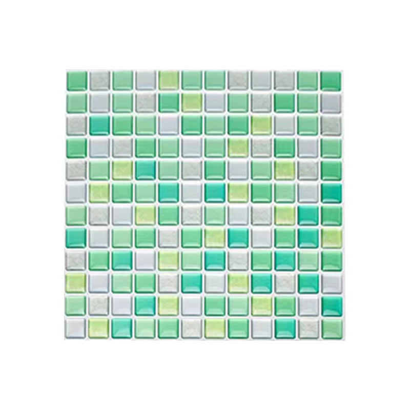 Plastic Peel & Stick Mosaic Tile Waterproof Peel & Stick Mosaic Tile with Square Shape Lake Green Clearhalo 'Flooring 'Home Improvement' 'home_improvement' 'home_improvement_peel_stick_blacksplash' 'Peel & Stick Backsplash Tile' 'peel_stick_blacksplash' 'Walls & Ceilings' Walls and Ceiling' 7197910