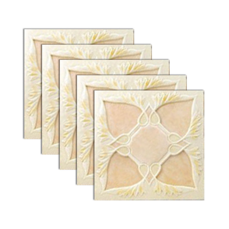 PVC Mosaic Tile Waterproof Peel and Stick Backsplash for Kitchen and Bathroom Beige 1 Set for Wallboard (18 Pieces * 1) Clearhalo 'Flooring 'Home Improvement' 'home_improvement' 'home_improvement_peel_stick_blacksplash' 'Peel & Stick Backsplash Tile' 'peel_stick_blacksplash' 'Walls & Ceilings' Walls and Ceiling' 7197915