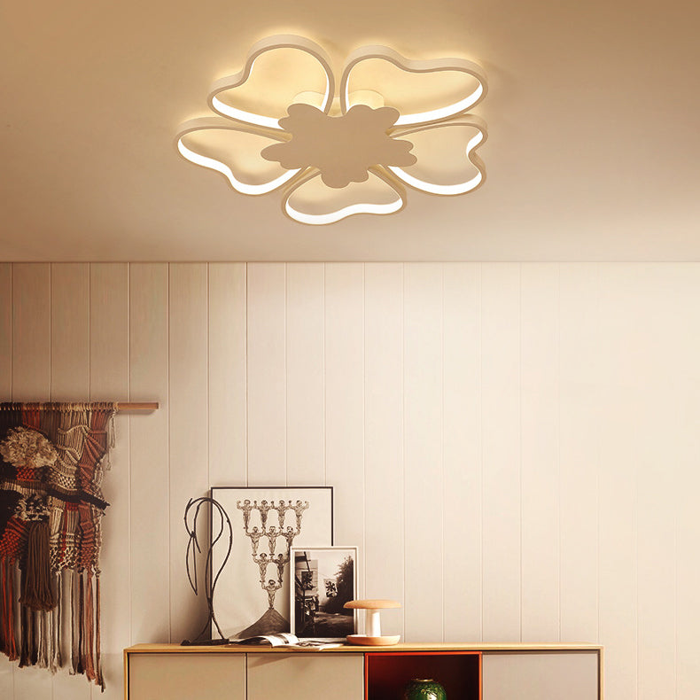 Kids Blossom Shape Ceiling Mount Light Acrylic Eye-Caring LED Ceiling Lamp in White for Foyer Clearhalo 'Ceiling Lights' 'Close To Ceiling Lights' 'Close to ceiling' 'Glass shade' 'Glass' 'Pendant Lights' 'Semi-flushmount' Lighting' 71980