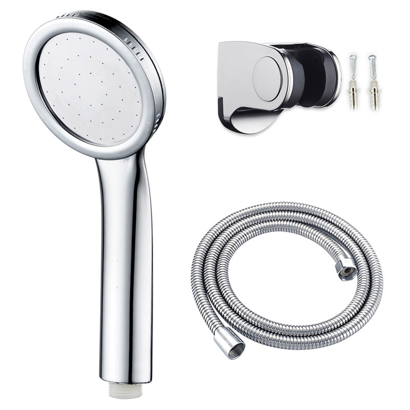 Contemporary Silver Round Shower Head Water Efficient Standard Spray Head Shower Heads & Hose & Wall pedestal Clearhalo 'Bathroom Remodel & Bathroom Fixtures' 'Home Improvement' 'home_improvement' 'home_improvement_shower_heads' 'Shower Heads' 'shower_heads' 'Showers & Bathtubs Plumbing' 'Showers & Bathtubs' 7198310