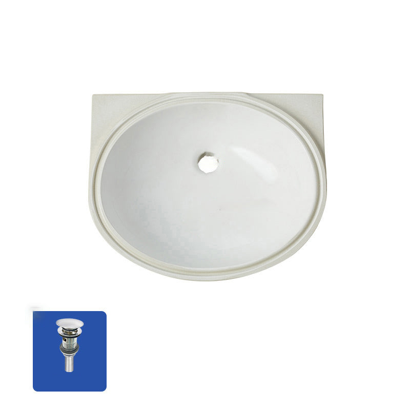 Modern Style Bathroom Sink Oval-shape Ceramic Bathroom Sink in White Drainer Sink Clearhalo 'Bathroom Remodel & Bathroom Fixtures' 'Bathroom Sinks & Faucet Components' 'Bathroom Sinks' 'bathroom_sink' 'Home Improvement' 'home_improvement' 'home_improvement_bathroom_sink' 7198421