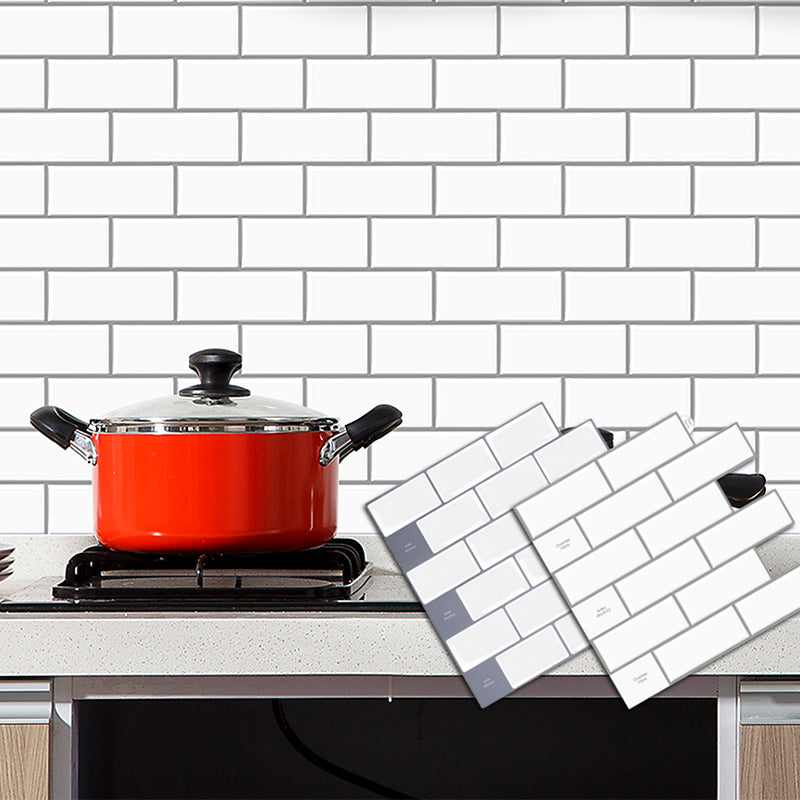 Subway Tile Wallpaper Plastic Peel and Stick Backsplash Wall Tile Clearhalo 'Flooring 'Home Improvement' 'home_improvement' 'home_improvement_peel_stick_blacksplash' 'Peel & Stick Backsplash Tile' 'peel_stick_blacksplash' 'Walls & Ceilings' Walls and Ceiling' 7198690