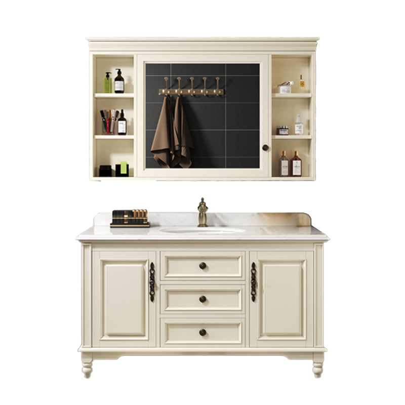 Classic Bathroom Vanity Set Single-Sink Free-standing Standard 2 Doors Bathroom Vanity Clearhalo 'Bathroom Remodel & Bathroom Fixtures' 'Bathroom Vanities' 'bathroom_vanities' 'Home Improvement' 'home_improvement' 'home_improvement_bathroom_vanities' 7199015