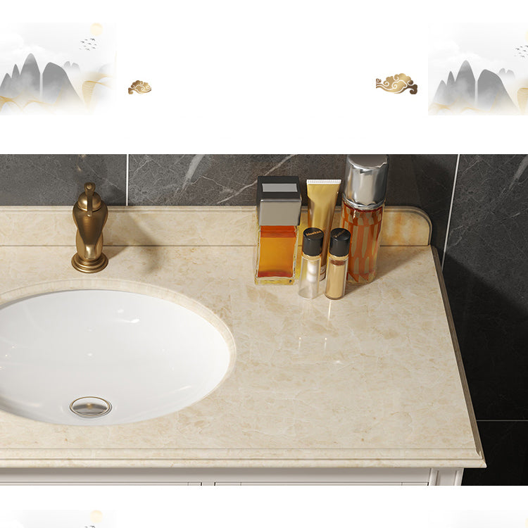 Classic Bathroom Vanity Set Single-Sink Free-standing Standard 2 Doors Bathroom Vanity Clearhalo 'Bathroom Remodel & Bathroom Fixtures' 'Bathroom Vanities' 'bathroom_vanities' 'Home Improvement' 'home_improvement' 'home_improvement_bathroom_vanities' 7199017