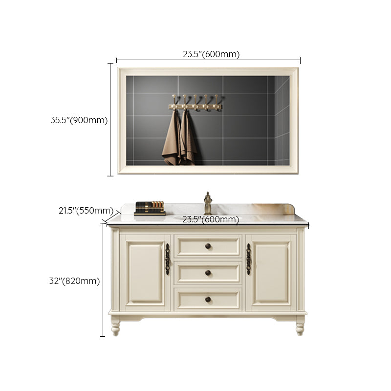 Classic Bathroom Vanity Set Single-Sink Free-standing Standard 2 Doors Bathroom Vanity Clearhalo 'Bathroom Remodel & Bathroom Fixtures' 'Bathroom Vanities' 'bathroom_vanities' 'Home Improvement' 'home_improvement' 'home_improvement_bathroom_vanities' 7199019