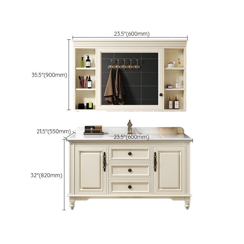 Classic Bathroom Vanity Set Single-Sink Free-standing Standard 2 Doors Bathroom Vanity Clearhalo 'Bathroom Remodel & Bathroom Fixtures' 'Bathroom Vanities' 'bathroom_vanities' 'Home Improvement' 'home_improvement' 'home_improvement_bathroom_vanities' 7199032