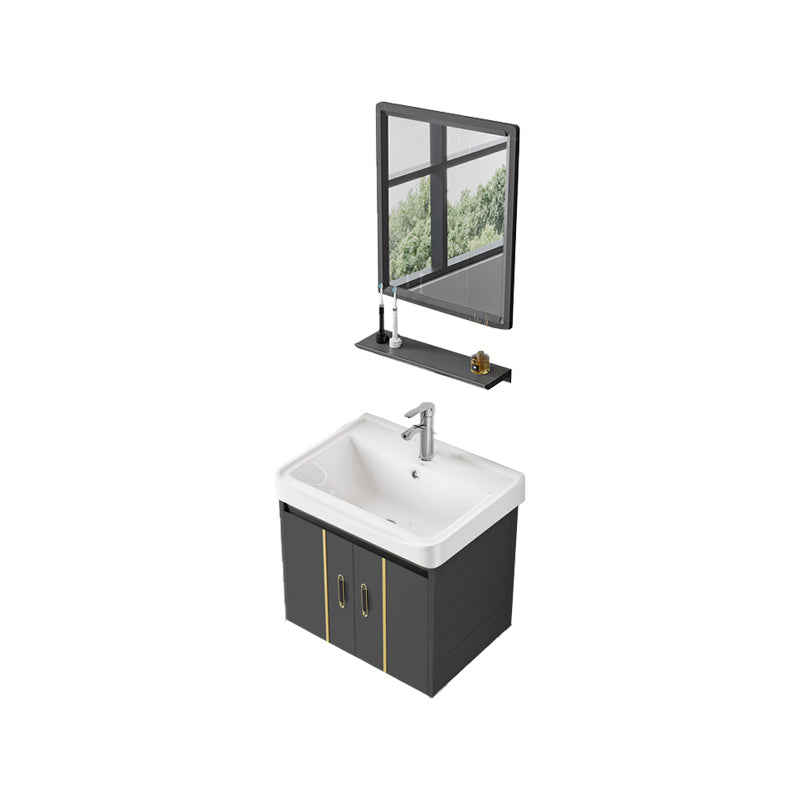 Bathroom Sink Vanity Rectangular Ceramic Sink Drawers Mirror Vanity with Faucet Vanity & Faucet & Mirrors Ceramic Clearhalo 'Bathroom Remodel & Bathroom Fixtures' 'Bathroom Vanities' 'bathroom_vanities' 'Home Improvement' 'home_improvement' 'home_improvement_bathroom_vanities' 7199084