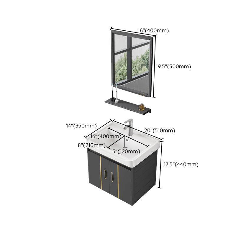 Bathroom Sink Vanity Rectangular Ceramic Sink Drawers Mirror Vanity with Faucet Clearhalo 'Bathroom Remodel & Bathroom Fixtures' 'Bathroom Vanities' 'bathroom_vanities' 'Home Improvement' 'home_improvement' 'home_improvement_bathroom_vanities' 7199099