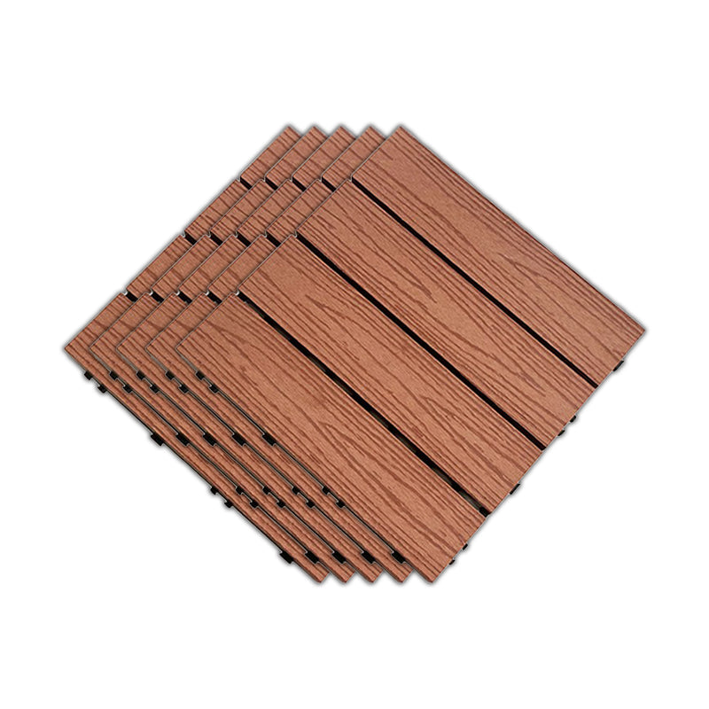 Outdoor Patio Flooring Tiles Embossed Composite Snap Fit Decking Tiles Rosewood Fine Embossed Clearhalo 'Home Improvement' 'home_improvement' 'home_improvement_outdoor_deck_tiles_planks' 'Outdoor Deck Tiles & Planks' 'Outdoor Flooring & Tile' 'Outdoor Remodel' 'outdoor_deck_tiles_planks' 7202554