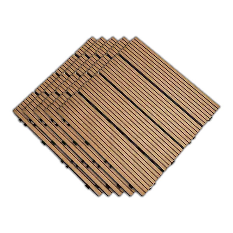 Outdoor Patio Flooring Tiles Embossed Composite Snap Fit Decking Tiles Yellow Straight Grain Clearhalo 'Home Improvement' 'home_improvement' 'home_improvement_outdoor_deck_tiles_planks' 'Outdoor Deck Tiles & Planks' 'Outdoor Flooring & Tile' 'Outdoor Remodel' 'outdoor_deck_tiles_planks' 7202566