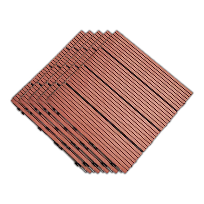 Outdoor Patio Flooring Tiles Embossed Composite Snap Fit Decking Tiles Rosewood Straight Grain Clearhalo 'Home Improvement' 'home_improvement' 'home_improvement_outdoor_deck_tiles_planks' 'Outdoor Deck Tiles & Planks' 'Outdoor Flooring & Tile' 'Outdoor Remodel' 'outdoor_deck_tiles_planks' 7202572