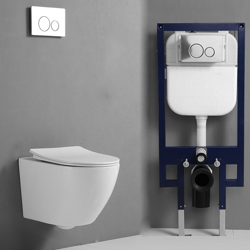 Modern Toilet Wall Mount One Piece Toilet Porcelain Urine Toilet 14"L x 19"W x 14"H Toilet & Thin Tanker Clearhalo 'Bathroom Remodel & Bathroom Fixtures' 'Home Improvement' 'home_improvement' 'home_improvement_toilets' 'Toilets & Bidets' 'Toilets' 7204400