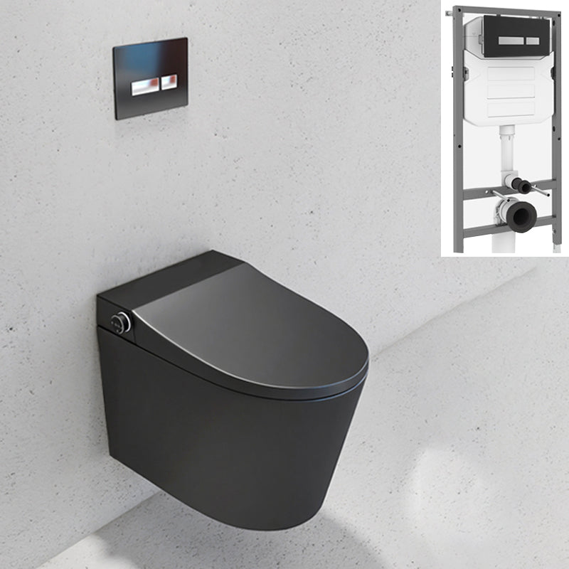 Elongated Wall Hung Toilet with Tank Smart Bidet with Heated Seat Toilet with Water Tank Black Clearhalo 'Bathroom Remodel & Bathroom Fixtures' 'Bidets' 'Home Improvement' 'home_improvement' 'home_improvement_bidets' 'Toilets & Bidets' 7204649