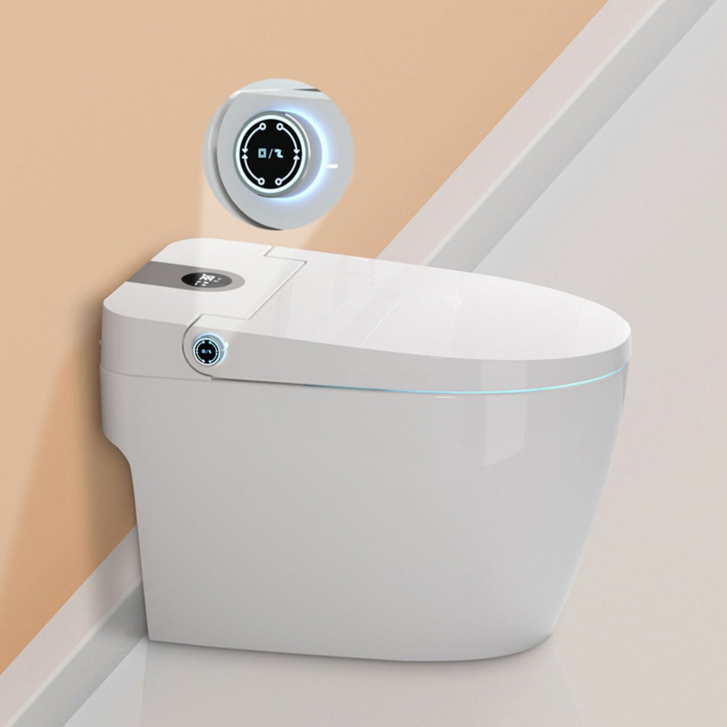 White Smart Toilet Elongated Floor Mount Bidet with Heated Seat Clearhalo 'Bathroom Remodel & Bathroom Fixtures' 'Bidets' 'Home Improvement' 'home_improvement' 'home_improvement_bidets' 'Toilets & Bidets' 7204706