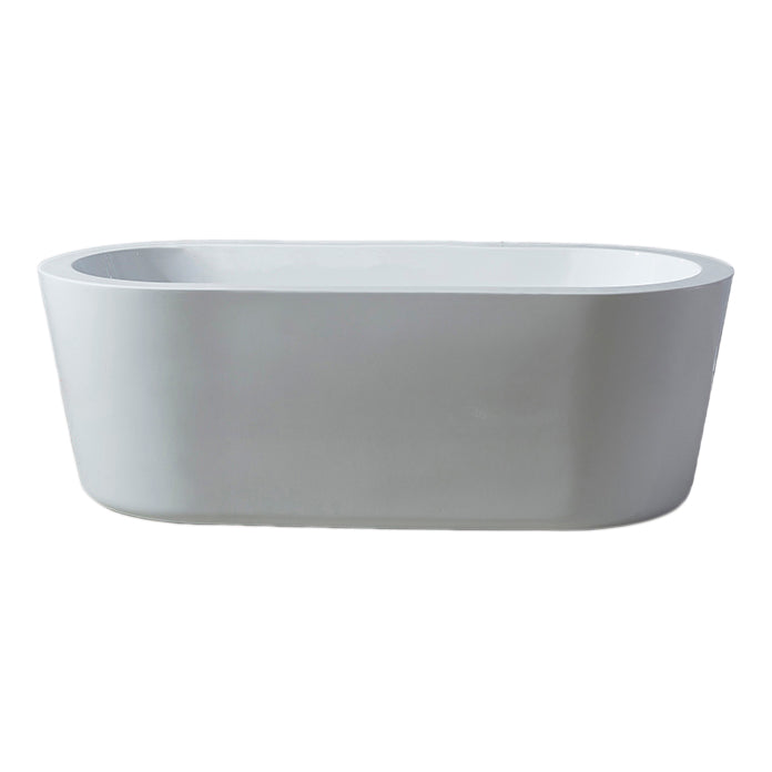 Modern Oval Stand Alone Bath Back to Wall Acrylic Soaking Bathtub Clearhalo 'Bathroom Remodel & Bathroom Fixtures' 'Bathtubs' 'Home Improvement' 'home_improvement' 'home_improvement_bathtubs' 'Showers & Bathtubs' 7205337