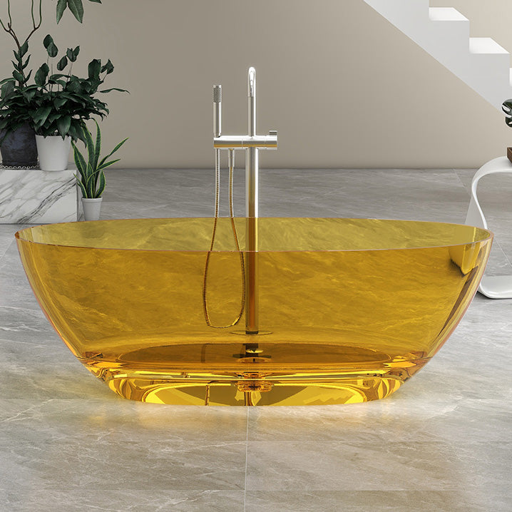 Antique Finish Soaking Bathtub Modern Stand Alone Oval Bath Tub Orange Clearhalo 'Bathroom Remodel & Bathroom Fixtures' 'Bathtubs' 'Home Improvement' 'home_improvement' 'home_improvement_bathtubs' 'Showers & Bathtubs' 7205348