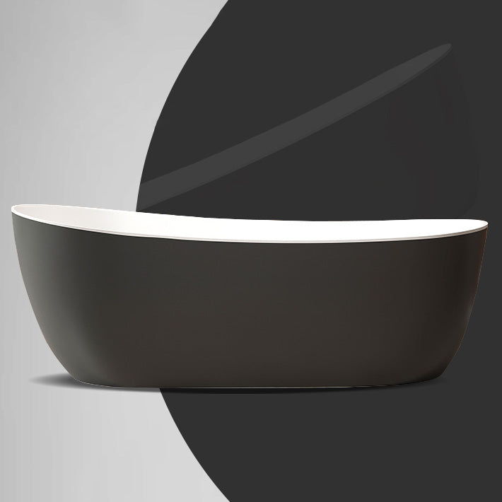 Modern Antique Finish Soaking Bathtub Stand Alone Oval Bath Tub Black Clearhalo 'Bathroom Remodel & Bathroom Fixtures' 'Bathtubs' 'Home Improvement' 'home_improvement' 'home_improvement_bathtubs' 'Showers & Bathtubs' 7205362