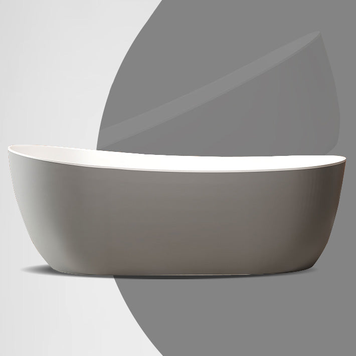 Modern Antique Finish Soaking Bathtub Stand Alone Oval Bath Tub Grey Clearhalo 'Bathroom Remodel & Bathroom Fixtures' 'Bathtubs' 'Home Improvement' 'home_improvement' 'home_improvement_bathtubs' 'Showers & Bathtubs' 7205363