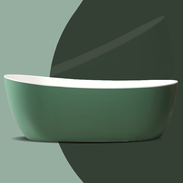 Modern Antique Finish Soaking Bathtub Stand Alone Oval Bath Tub Green Clearhalo 'Bathroom Remodel & Bathroom Fixtures' 'Bathtubs' 'Home Improvement' 'home_improvement' 'home_improvement_bathtubs' 'Showers & Bathtubs' 7205369